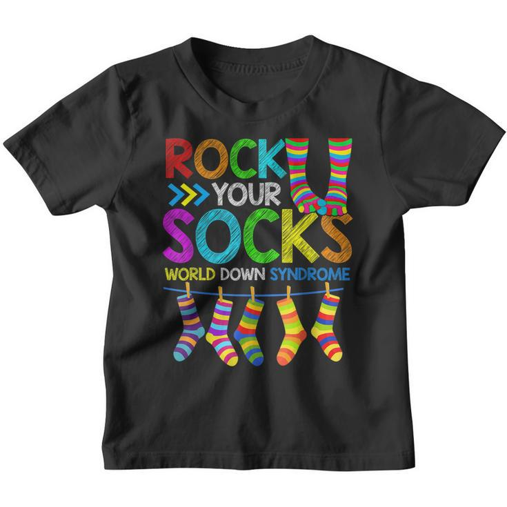 World Down Syndrome Day 2023 Boys Girls Kids Rock Your Socks  Youth T-shirt