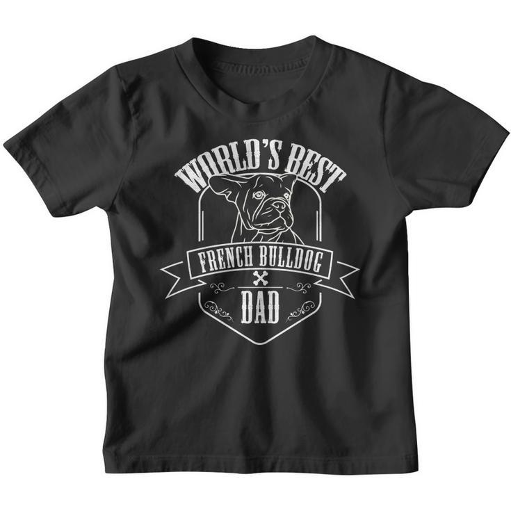 Worlds Best French Bulldog Dad Graphic Frenchie Dog Youth T-shirt