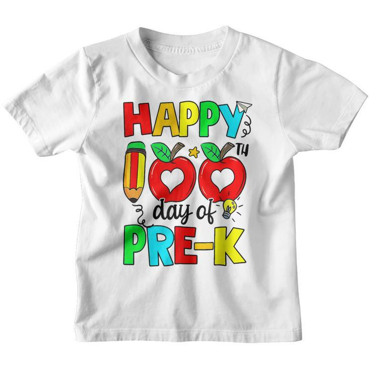 100 Days Of Pre K - Happy 100Th Day Of School Teacher Kids  Youth T-shirt