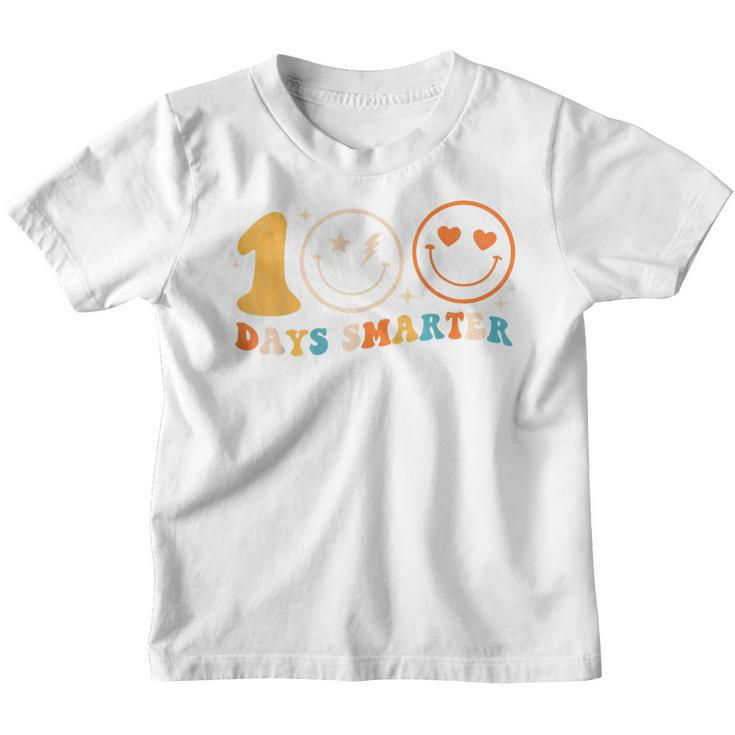 100 Days Smarter 100 Days Of School Smiling Boy Girl Funny  Youth T-shirt
