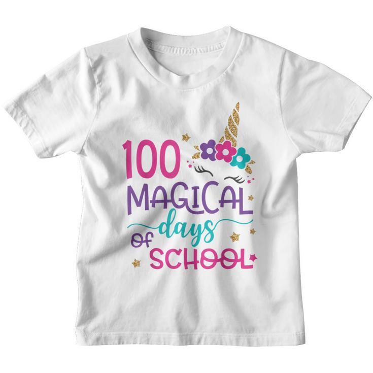 100 Magical Days Of School Unicorn Face 100Th Day Of School  Youth T-shirt