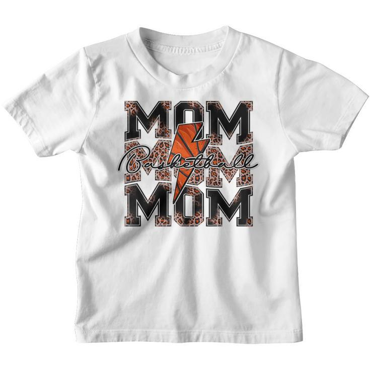 Basketball Mom Leopard Lightning Bolt Basketball Game Day  Youth T-shirt