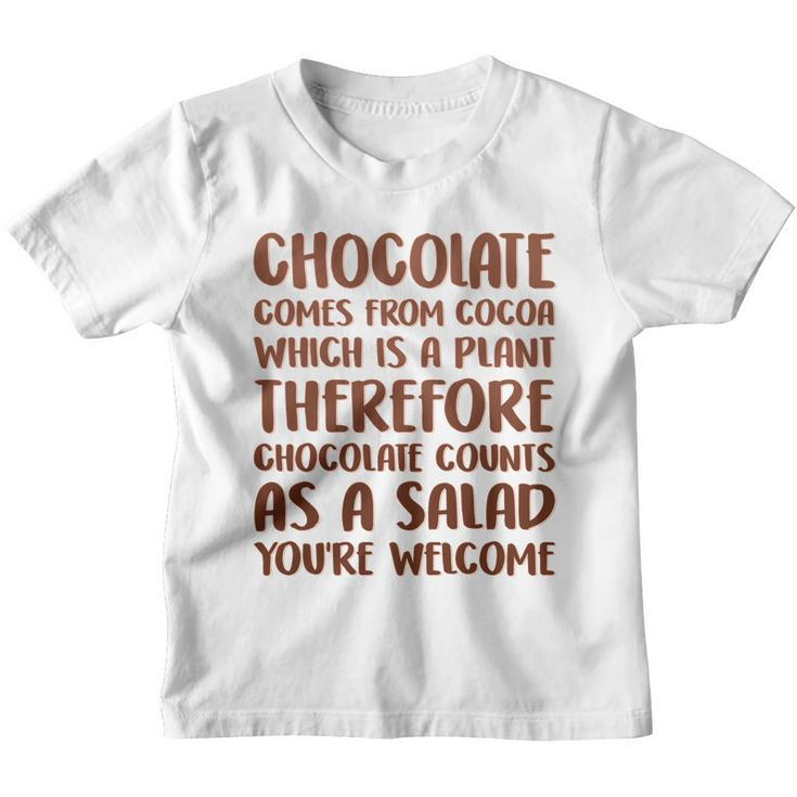 Chocolate Counts As A Salad Funny Youth T-shirt