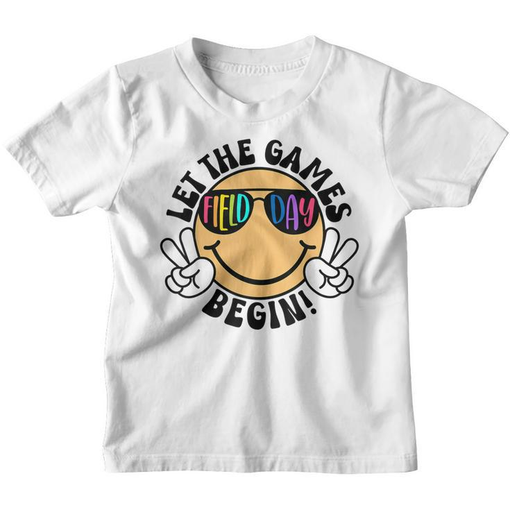 Cute Smile Face Let The Games Begin Funny Field Day 2023 Youth T-shirt