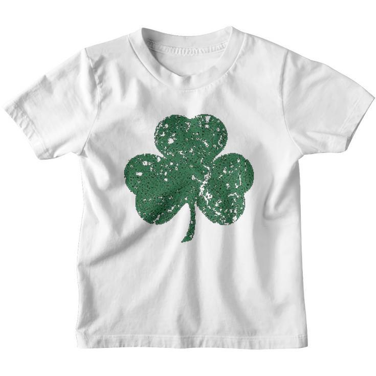 Faded Shamrock Lucky Clover St Patricks Day Youth T-shirt