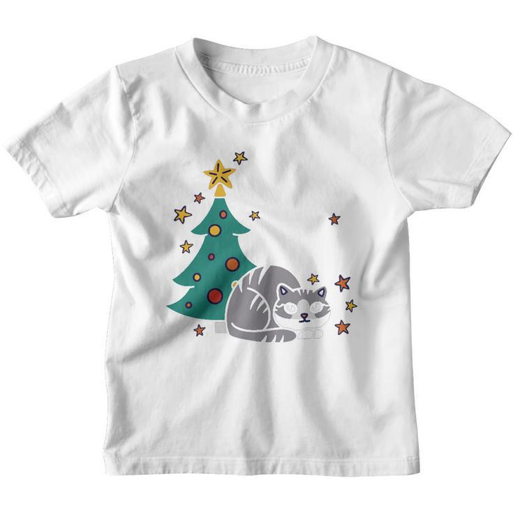 Furry And Bright Funny Cute Christmas Cat Youth T-shirt