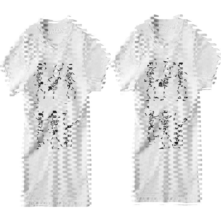 Halloween Vintage Pumpkin Dancing Skeletons Dance Skeleton Youth T-shirt