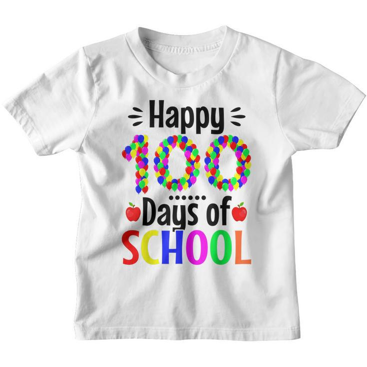 Happy 100 Days Of School Balloons Teachers Students Kids  Youth T-shirt