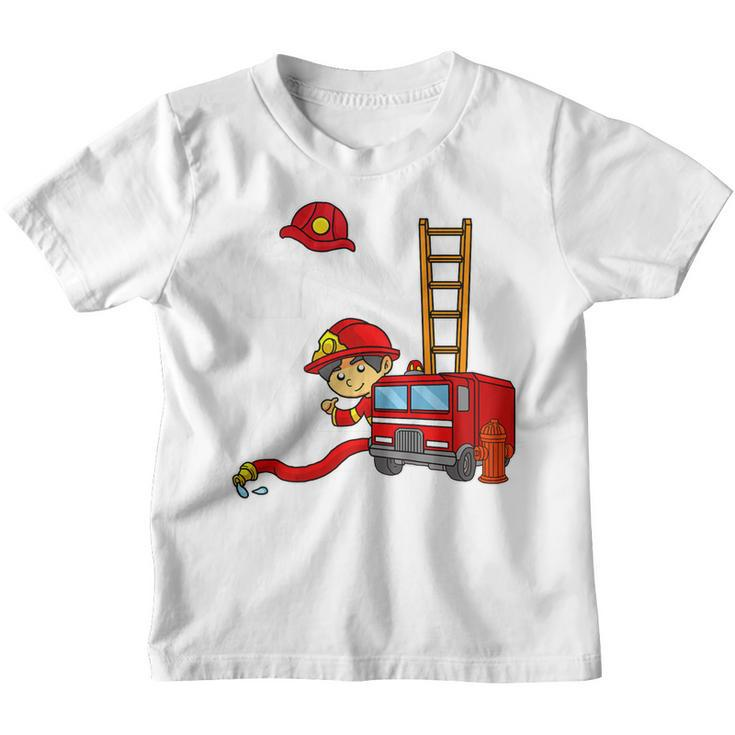 Kids 2 Year Old Firefighter Birthday  Fire Truck 2Nd Birthday  Youth T-shirt