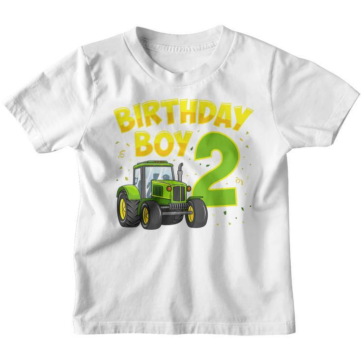 Kids 2Nd Birthday Boy 2 Year Old Farm Truck Tractor Party  Youth T-shirt