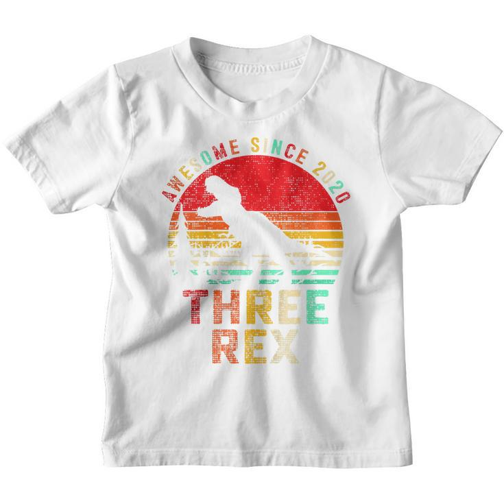 Kids 3 Years Old Boy Three Rex 3Rd Birthday Gifts Third Dinosaur  Youth T-shirt
