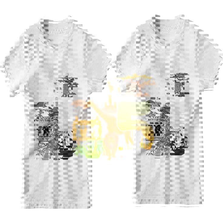 Kids 5 Year Old Zoo Birthday Shirt Safari Jungle Animal 5th