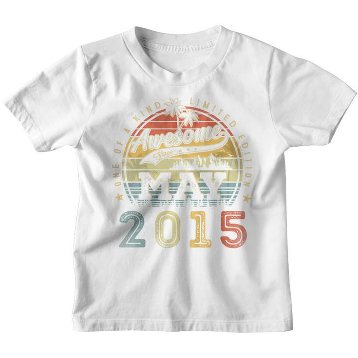 Kids 8 Year Old Awesome Since May 2015 8Th Birthday  Youth T-shirt