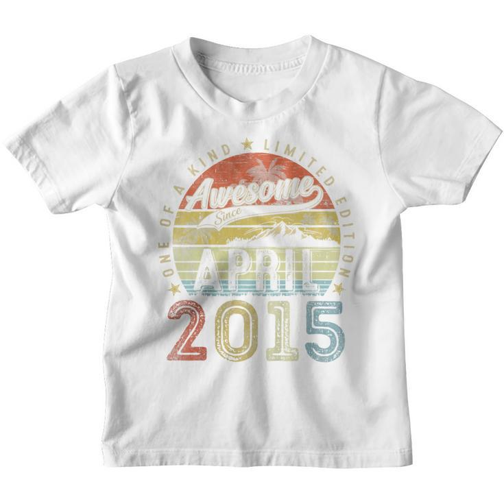 Kids 8Th Birthday Gift Awesome Since April 2015 8 Year Old  Youth T-shirt