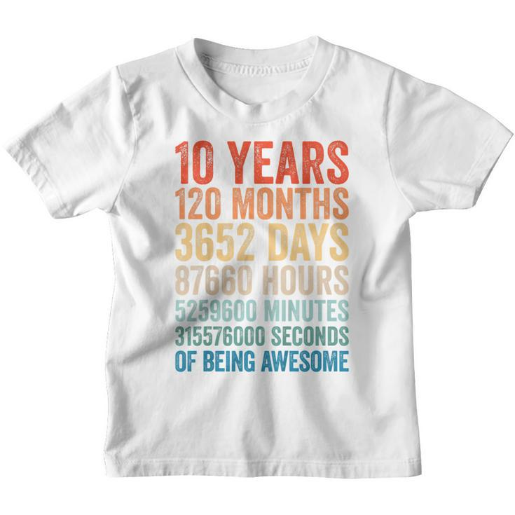 Kids Awesome 10 Years Old Kids 10Th Birthday Boy 120 Months 10-Yo  Youth T-shirt