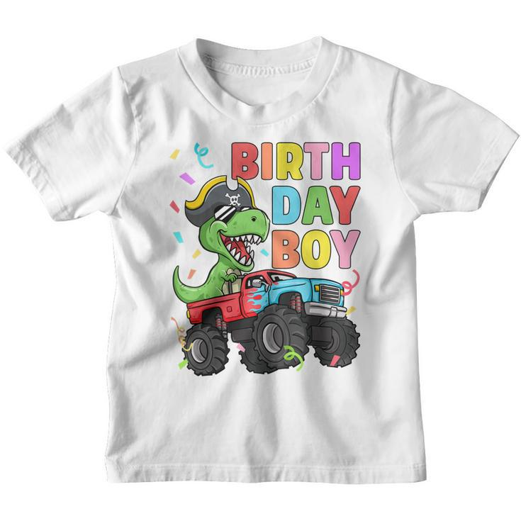 Kids Birthday Boy Monster Truck Dinosaur T-Rex Pirate Toddler  Youth T-shirt