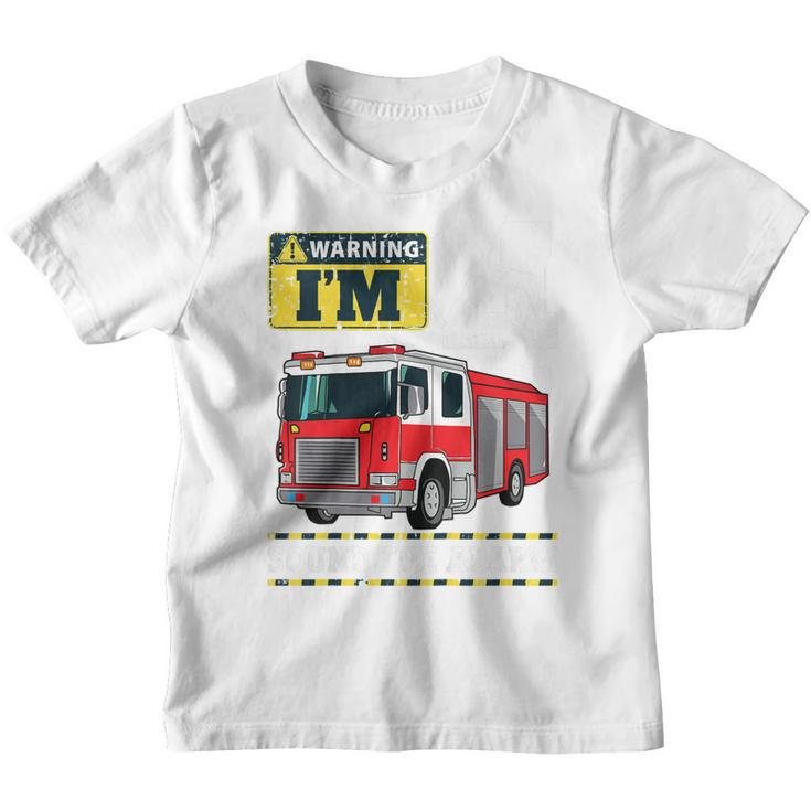 Kids Fire Truck 4 Year Old Firefighter 4Th Birthday Boy Toddler  Youth T-shirt