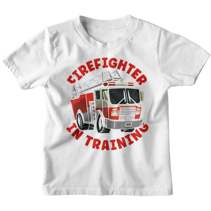 Kids Firefighter In Training Boys Fire Truck Toddler  Youth T-shirt