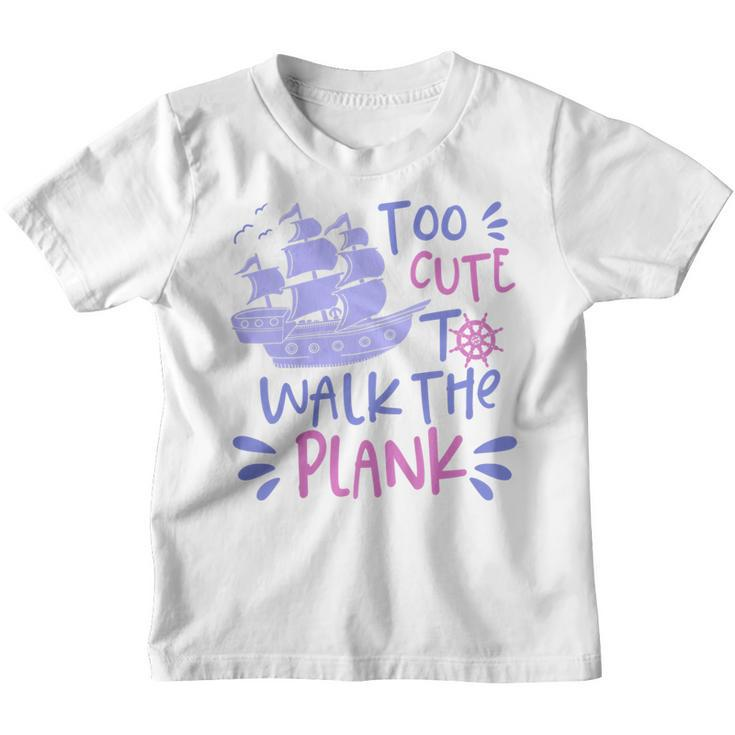 Kids Pirate Party  For Girls - Too Cute To Walk The Plank Youth T-shirt