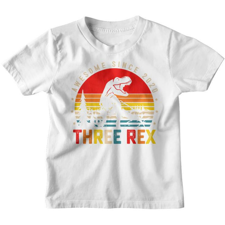 Kids Three Rex 3Rd Birthday Boy Third Dinosaur 3 Year Old Gifts  Youth T-shirt