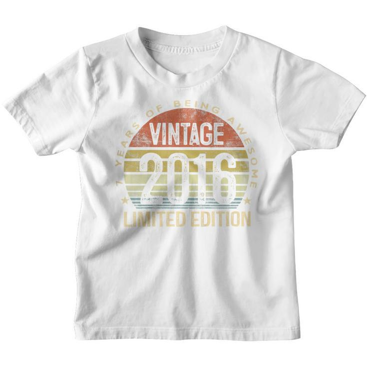 Kids Vintage 2016 Limited Edition 7 Year Old Gifts 7Th Birthday  Youth T-shirt