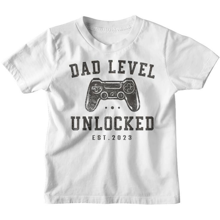 Mens Dad Level Unlocked 2023 New Dad To Be Gifts Gamer Father Day  Youth T-shirt