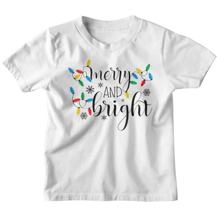 Merry And Bright Christmas Lights Cute Graphic  Youth T-shirt