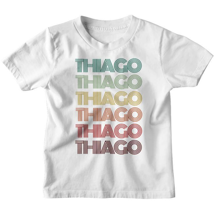 Retro First Name Thiago Personalized Spanish Boy Birthday Youth T-shirt