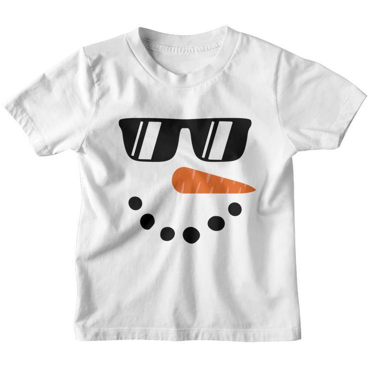 Snowman Face Shirt For Boys Kids Toddlers Glasse Christmas Winter Youth T-shirt