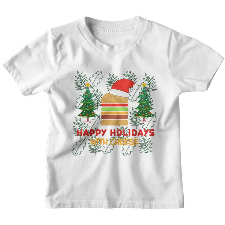 Ugly Christmas Sweater Burger Happy Holidays With Cheese V17 Youth T-shirt