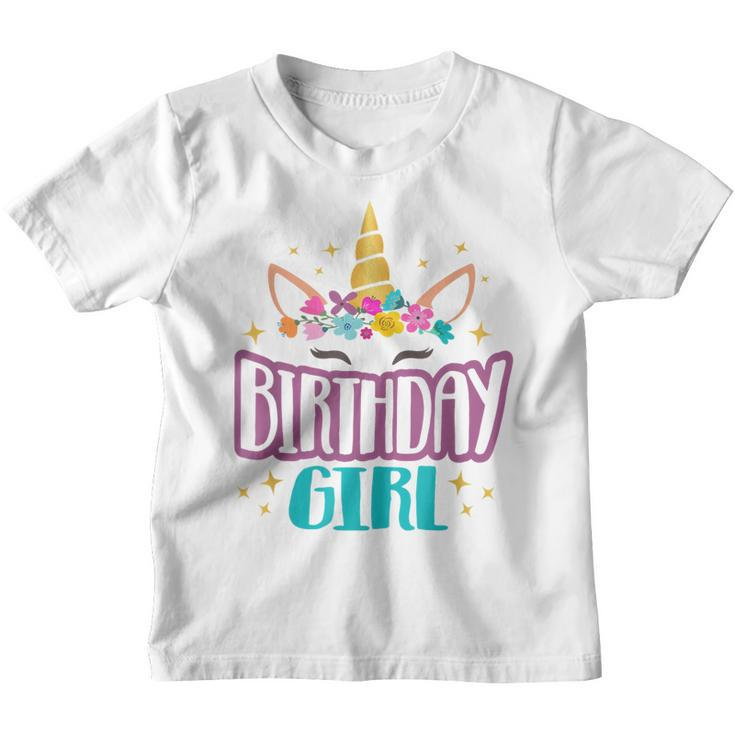 Unicorn Birthday Girl T  Unicorns Party Squad Kids Gift Youth T-shirt