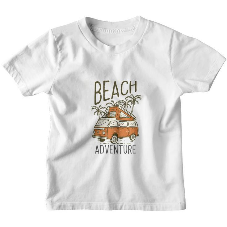 Van Car Parking On The Beach Youth T-shirt