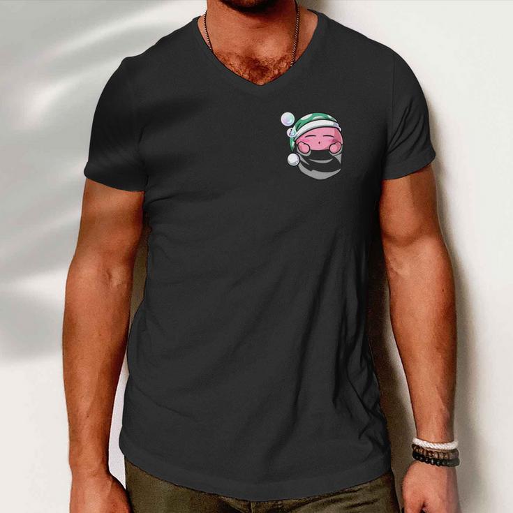 Pocket Kirby Men V-Neck Tshirt