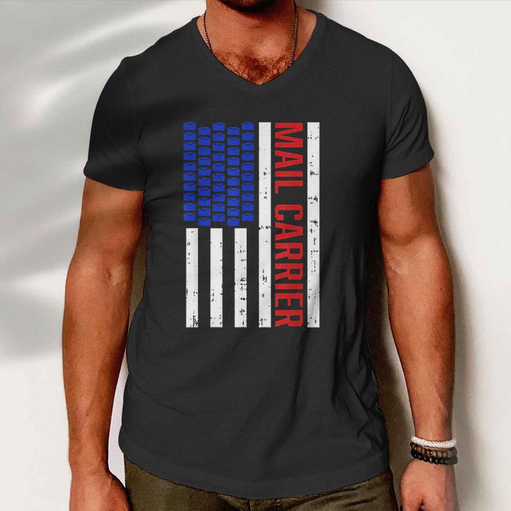 Proud Patriotic Postal Worker American Flag Us Postal Worker V2 Men V-Neck Tshirt