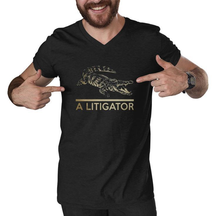 A Litigator T-Shirt Law Funny Legal Attorney Lawyer Men V-Neck Tshirt