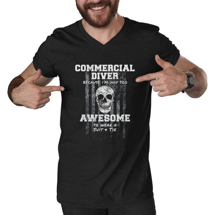 American Funny Commercial Diver Usa Diving Men V-Neck Tshirt