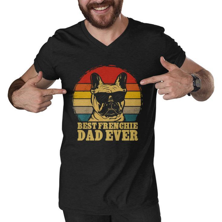 Best Frenchie Dad Ever Vintage Dog Men V-Neck Tshirt