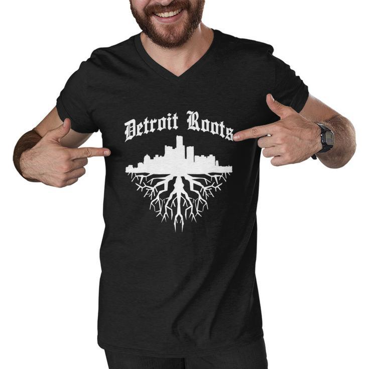 Detroit Roots Gift Men V-Neck Tshirt