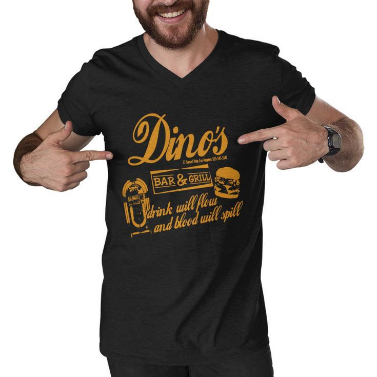 Dino Bar And Grill Men V-Neck Tshirt