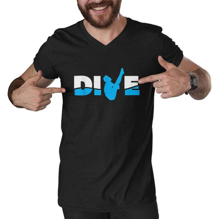 Dive Water Sports Platform Diver Springboard Diving Men V-Neck Tshirt