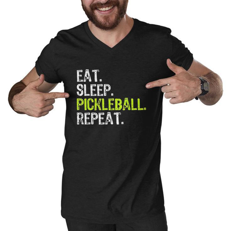 Eat Sleep Pickleball Repeat Player Funny Cool Gift Christmas Men V-Neck Tshirt