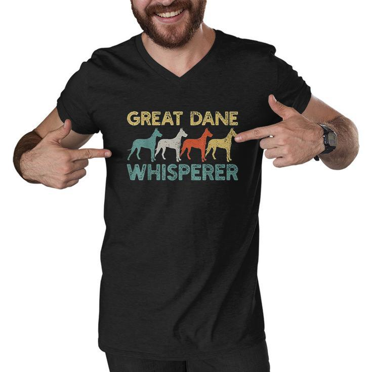 Great Dane Dog Retros Men V-Neck Tshirt