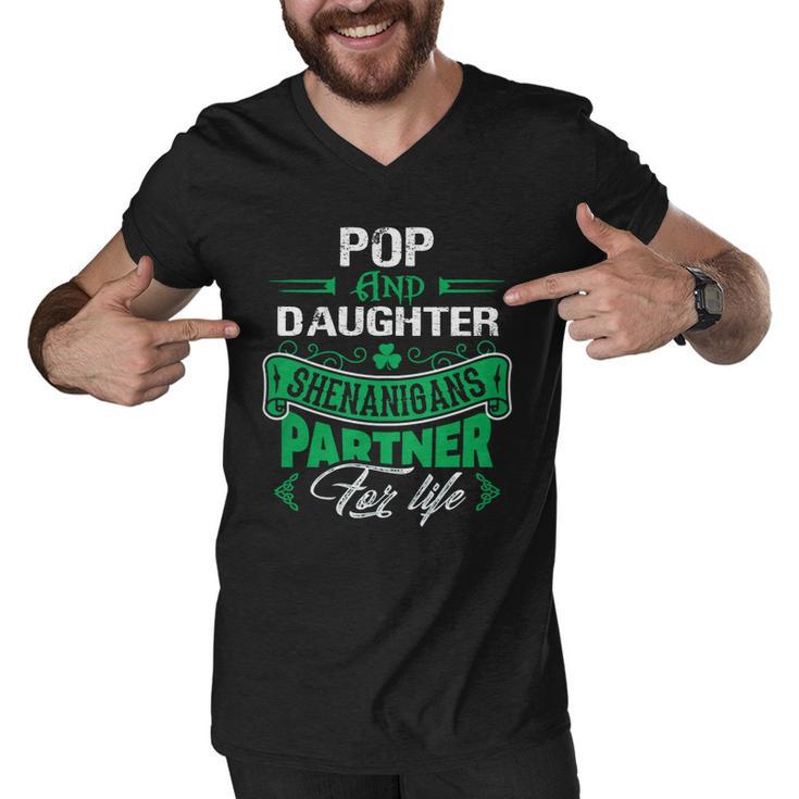 Irish St Patricks Day Pop And Daughter Shenanigans Partner For Life Family Gift Men V-Neck Tshirt