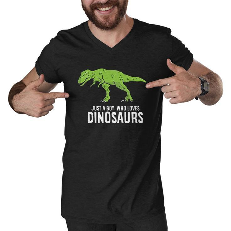 Just A Boy Who Loves Dinosaurs Cute Dinosaur Men V-Neck Tshirt