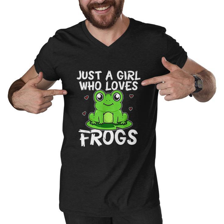 Just A Girl Who Loves Frogs Cute Green Frog Costume Men V-Neck Tshirt