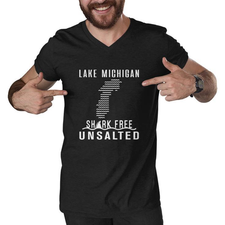 Lake Michigan Unsalted Shark Free V2 Men V-Neck Tshirt