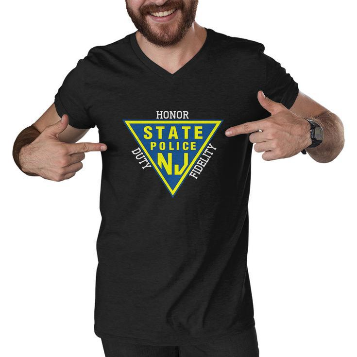 New Jersey State Police - Honor Nj Duty Fidelity Men V-Neck Tshirt