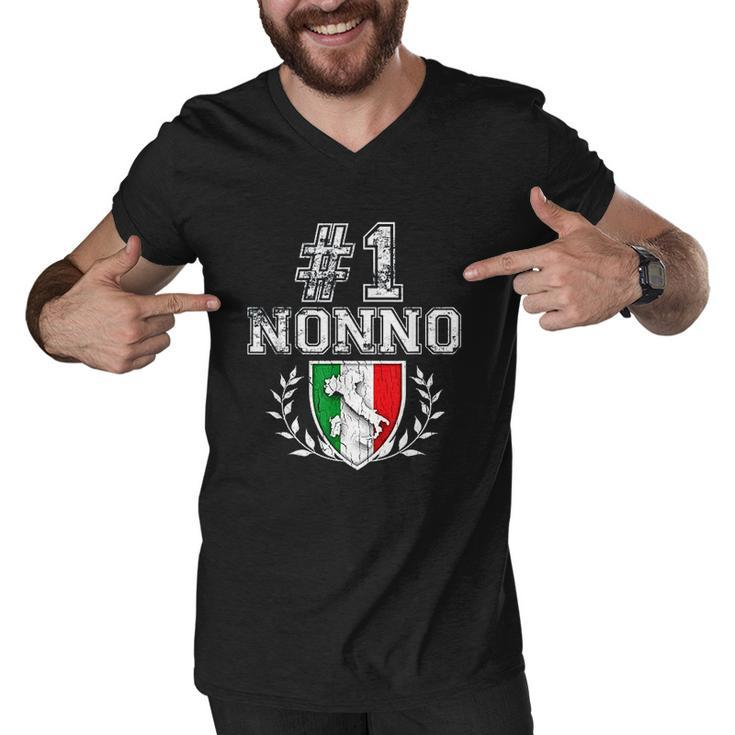 Number One Nonno Italian Grandfather Men V-Neck Tshirt