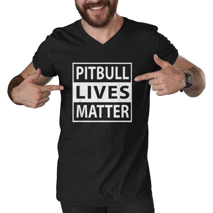 Pitbull Lives Matter Pit Bull Pet Dog Men V-Neck Tshirt