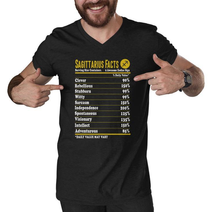 Sagittarius Facts Servings Per Container Zodiac T-Shirt Men V-Neck Tshirt